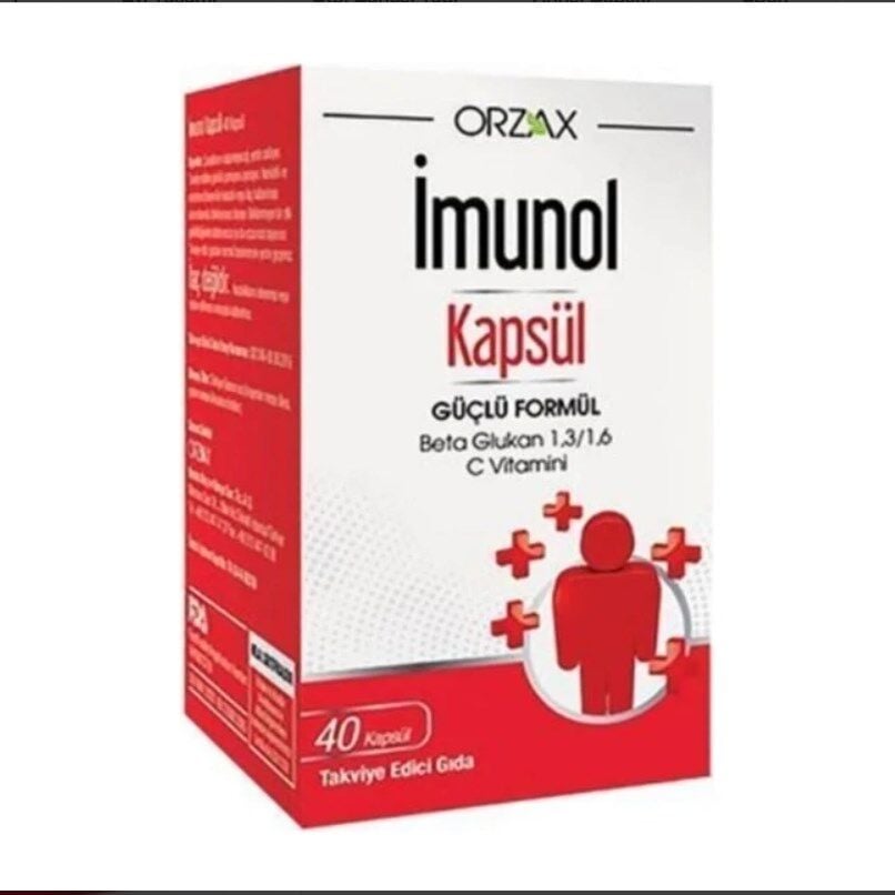 Orzax İmunol Beta Glukan 1,3/1,6 Ve C Vitamini İçeren Imunol 40 Kapsül