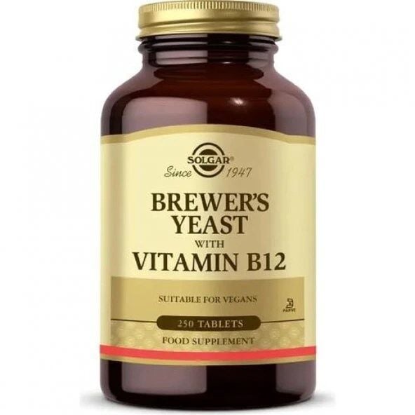 SOLGAR BREWERS YEAST WITH VITAMIN B12 250 TAB