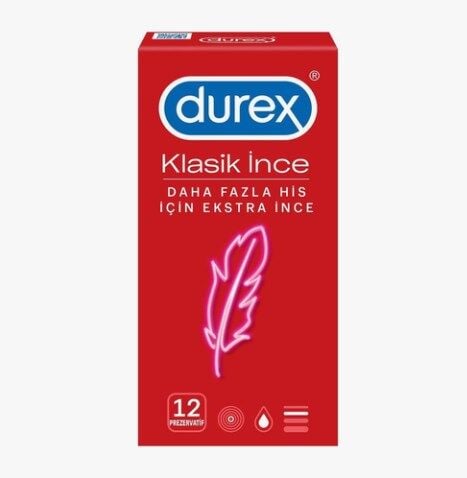 Durex Prezervatif Klasik İnce Standart Fit 10'lu
