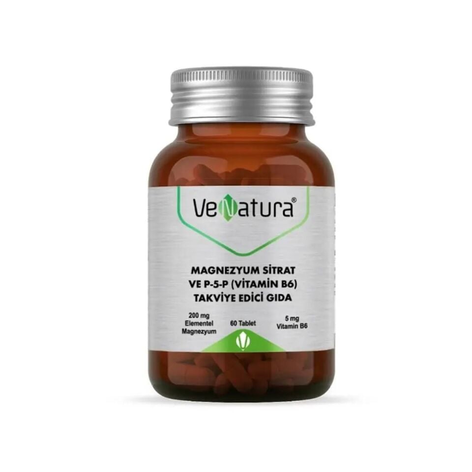 VENATURA MAGNEZYUM SİTRAT VE P-5-P (VİTAMİN B6) TAKVİYE EDİCİ GIDA 60 TABLET
