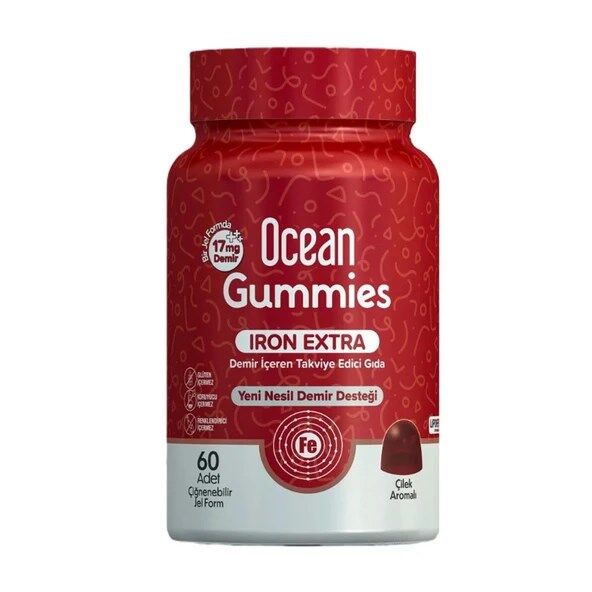 Ocean Gummies İron Demir 60 Çiğnenebilir Jel