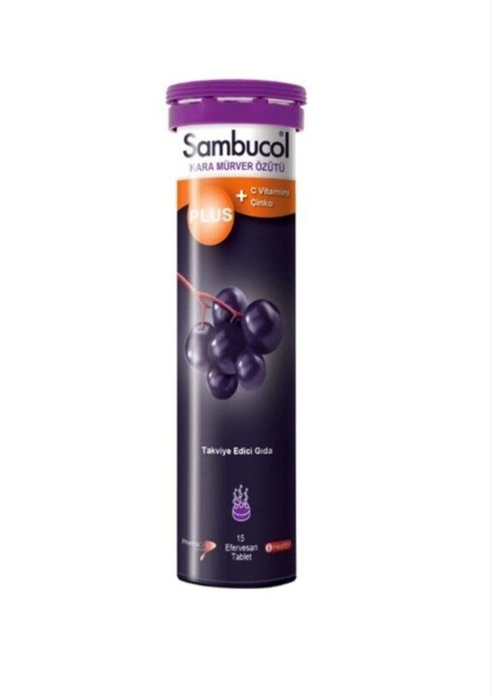 SAMBUCOL PLUS KARA MÜRVER C VİTAMİNİ + ÇİNKO 15 KAPSÜL