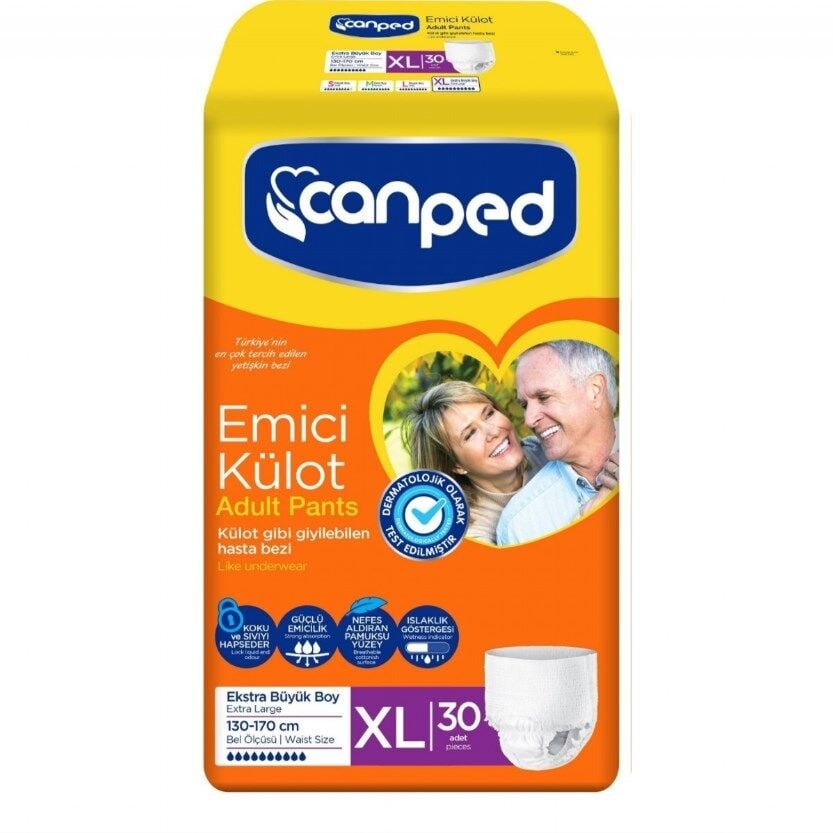 Canped Emici Külot Ekstra Büyük Boy XL 30'lu Hasta Bezi