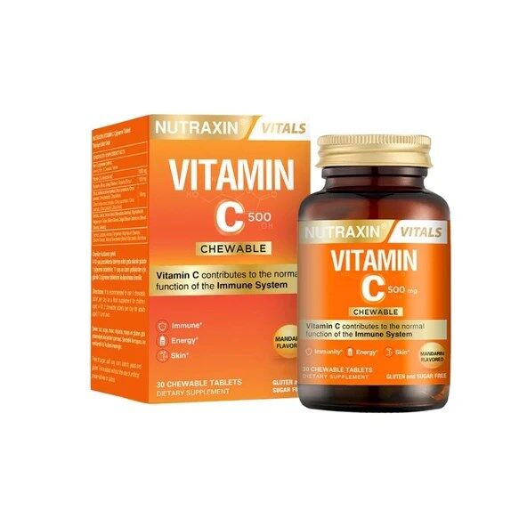 NUTRAXİN VITALS VİTAMİN C 500 MG 30 ÇİĞNEME TABLET