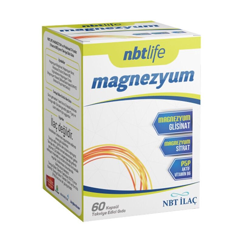NBT Life Magnezyum P5P Vitamin B6 Içeren 60 Kapsül