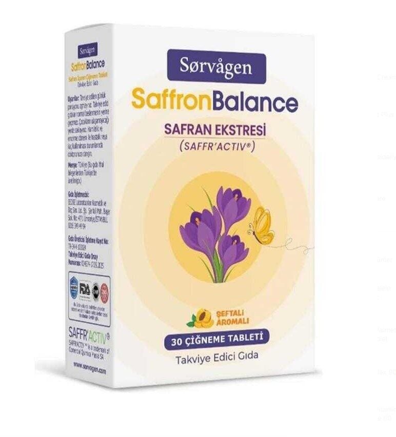 Sorvagen SaffronBalance Safran 30 Çiğneme Tableti