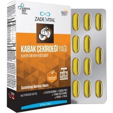 ZADE VITAL KABAK ÇEKİRDEĞİ YAĞ 60 CAP