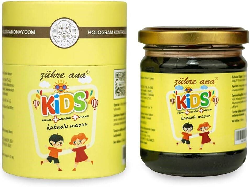 Zühre Ana Kids Pekmez Arı Sütü Vitamin Kakaolu Macun 240 gr