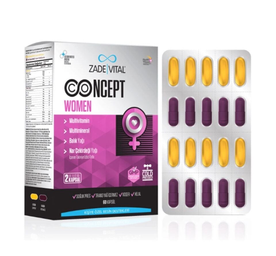 Zade Vital Concept Women Takviye Edici Gıda 60 Kapsül