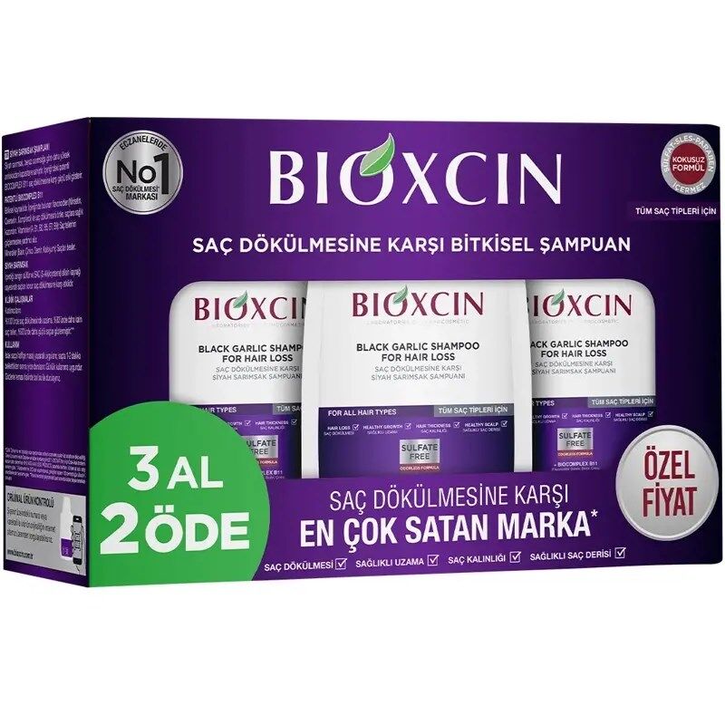 Bioxcin Siyah Sarımsak Şampuanı 300 ml - 3 Al 2 Öde