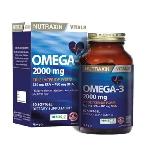 NUTRAXİN OMEGA 3 BALIK YAĞI 2000 MG 60 SOFTGEL