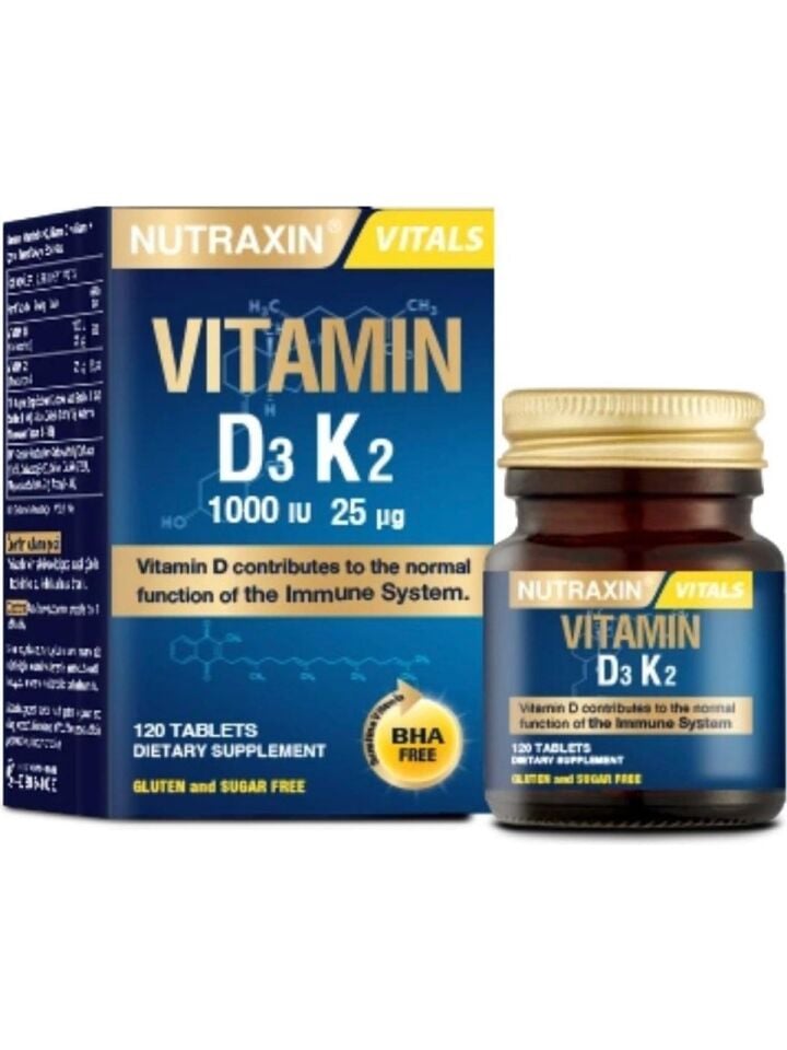 Nutraxin D3K2 1000 IU D Vitamini 120 Tablet